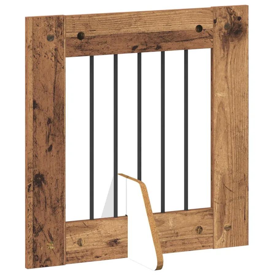 Porte de chien pliable avec supports 6 pcs Bois ancien 362 cm - 3