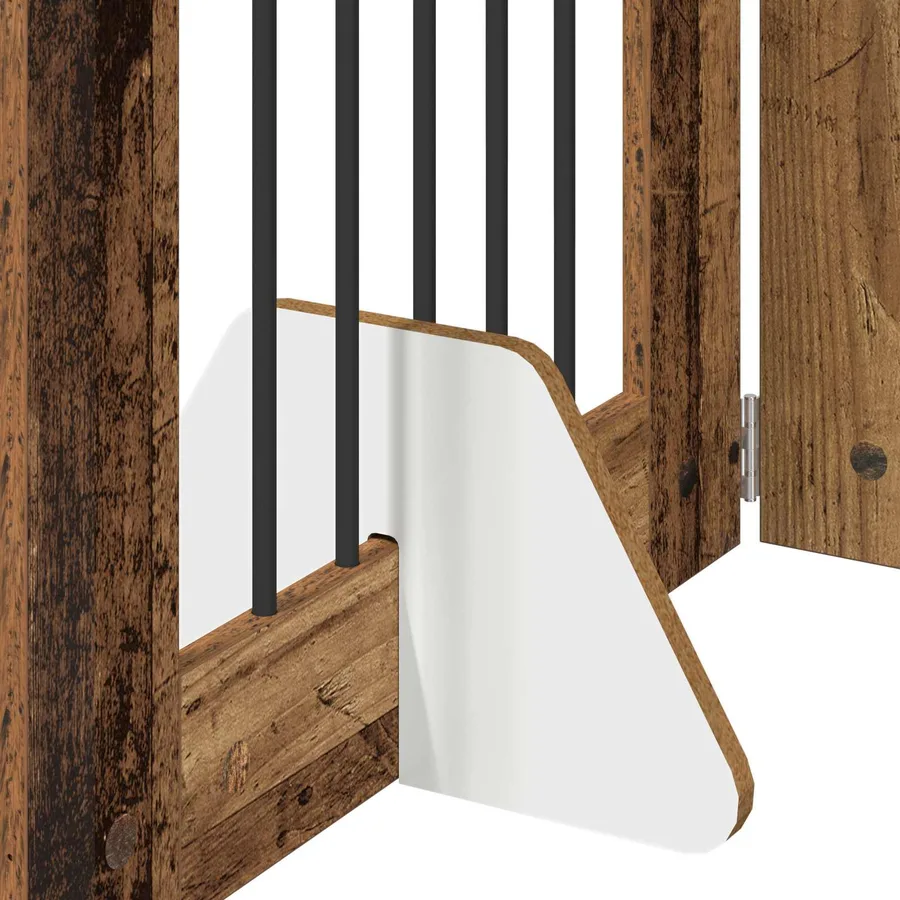 Porte de chien pliable avec supports 2 pcs Bois ancien 120,5 cm - 6