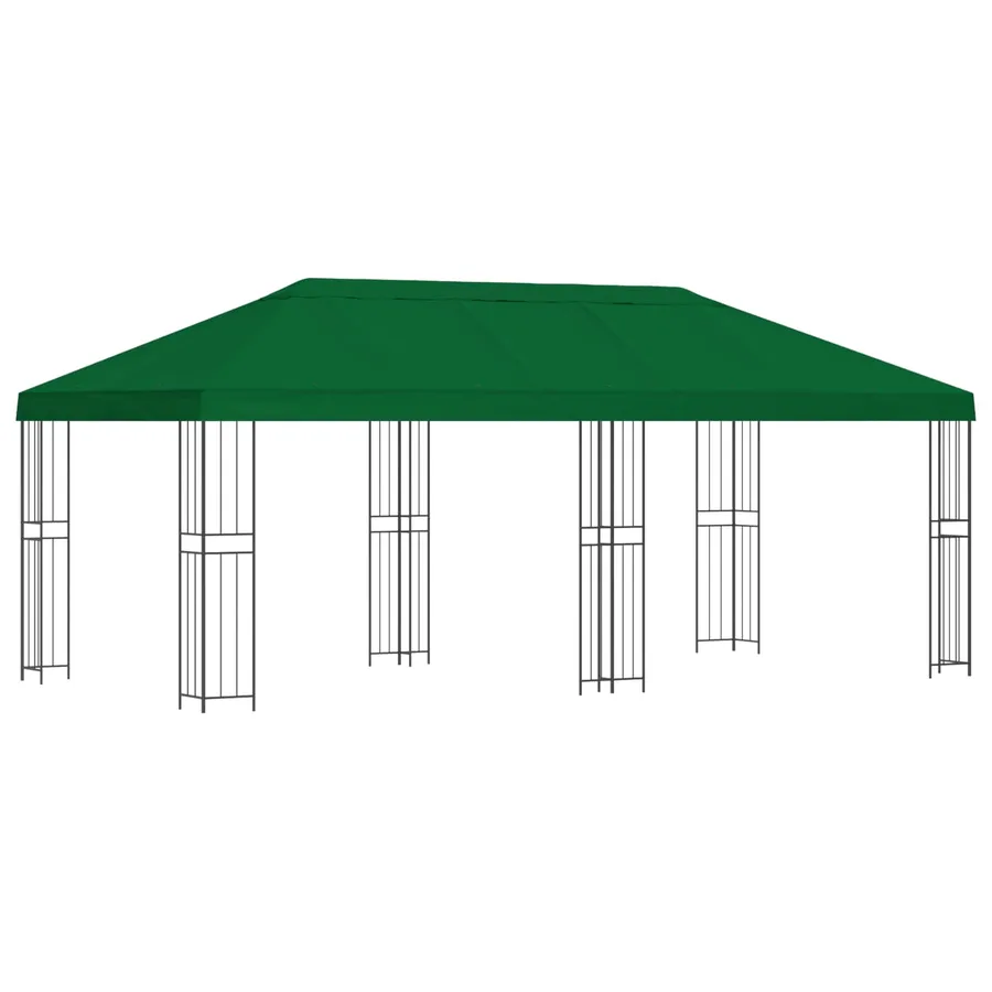 Gazebo avec murs latéraux 6 x 3 m Vert Polyester et Acier 190 - 2