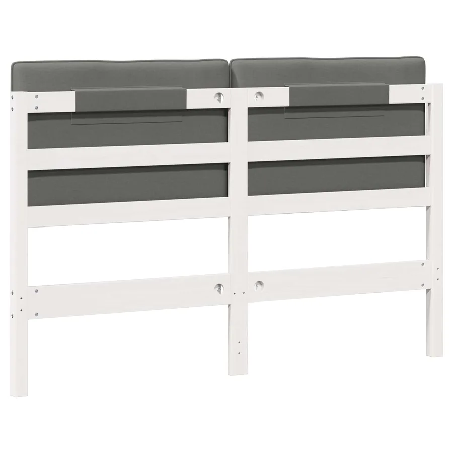 Tête de lit capitonnée Blanc et gris clair 160 cm Pin massif - 6