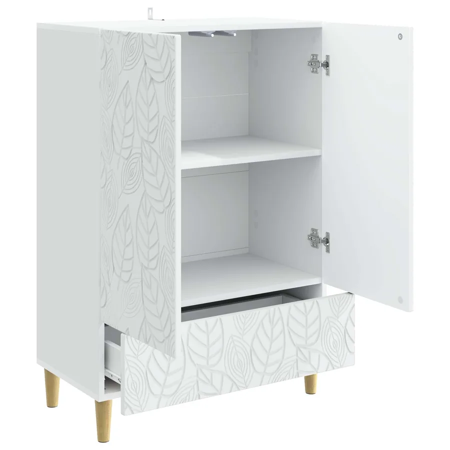 Buffet Blanc 66 x 34,5 x 95 cm Bois d'ingénierie - 4