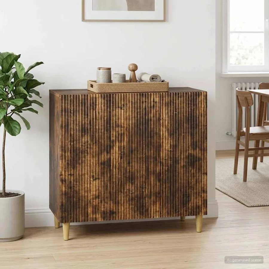 Buffet Chêne fumé 89 x 34,5 x 80 cm Bois d'ingénierie