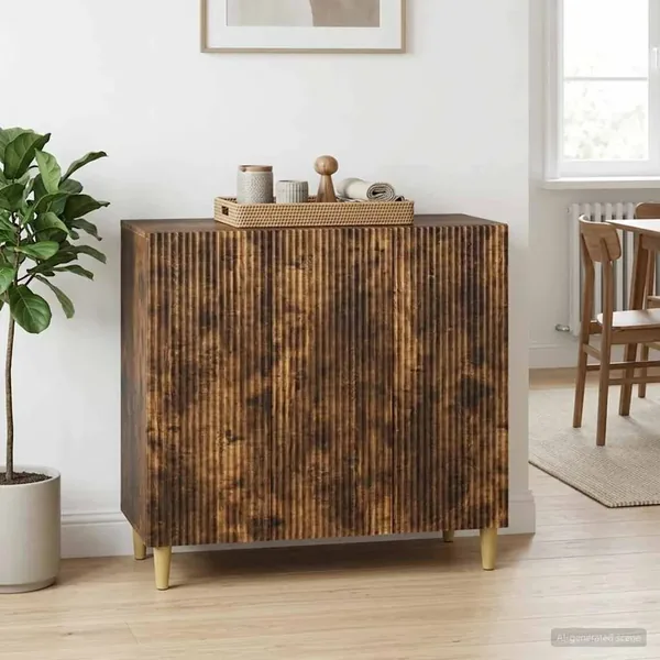 Buffet Chêne fumé 89 x 34,5 x 80 cm Bois d'ingénierie