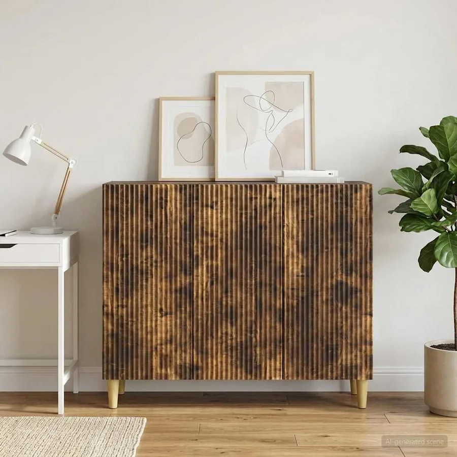 Buffet Chêne fumé 89 x 34,5 x 80 cm Bois d'ingénierie - 4