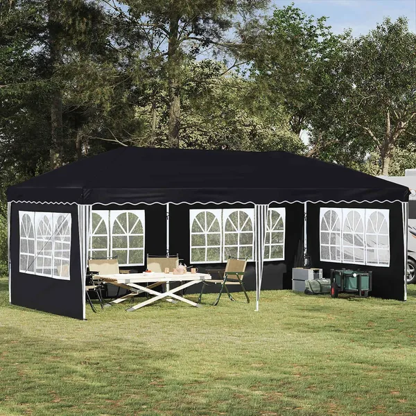 Tente de fête pop-up 575 x 289 x 245 cm Anthracite