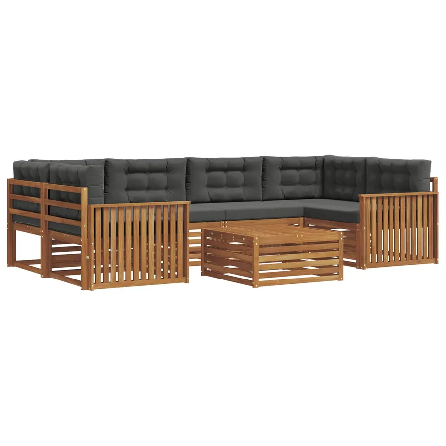 Ensemble de canapés d'extérieur 7 pcs Naturel et Anthracite - 2