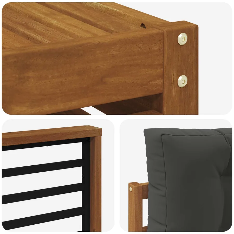 Ensemble de canapés d'extérieur 7 pcs Naturel et Anthracite - 7