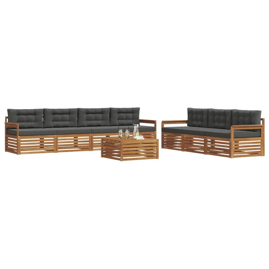 Ensemble de canapés d'extérieur 8 pcs Naturel et Anthracite - 3