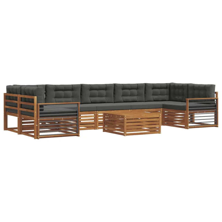Ensemble de canapés d'extérieur 8 pcs Naturel et Anthracite - 2