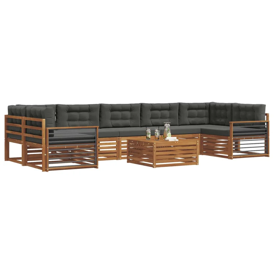 Ensemble de canapés d'extérieur 8 pcs Naturel et Anthracite - 3