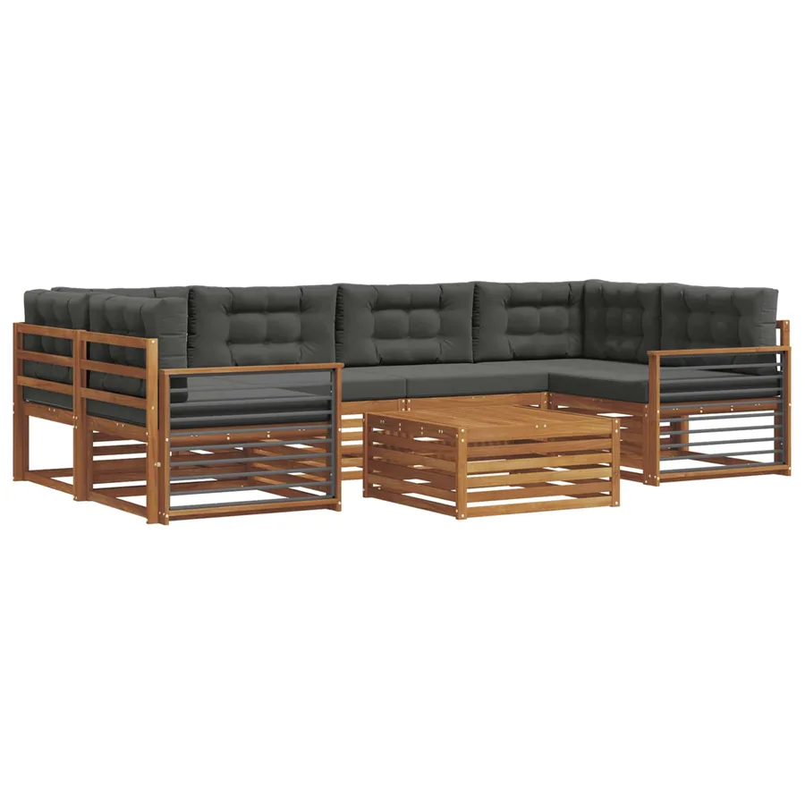 Ensemble de canapés d'extérieur 7 pcs Naturel et Anthracite - 2