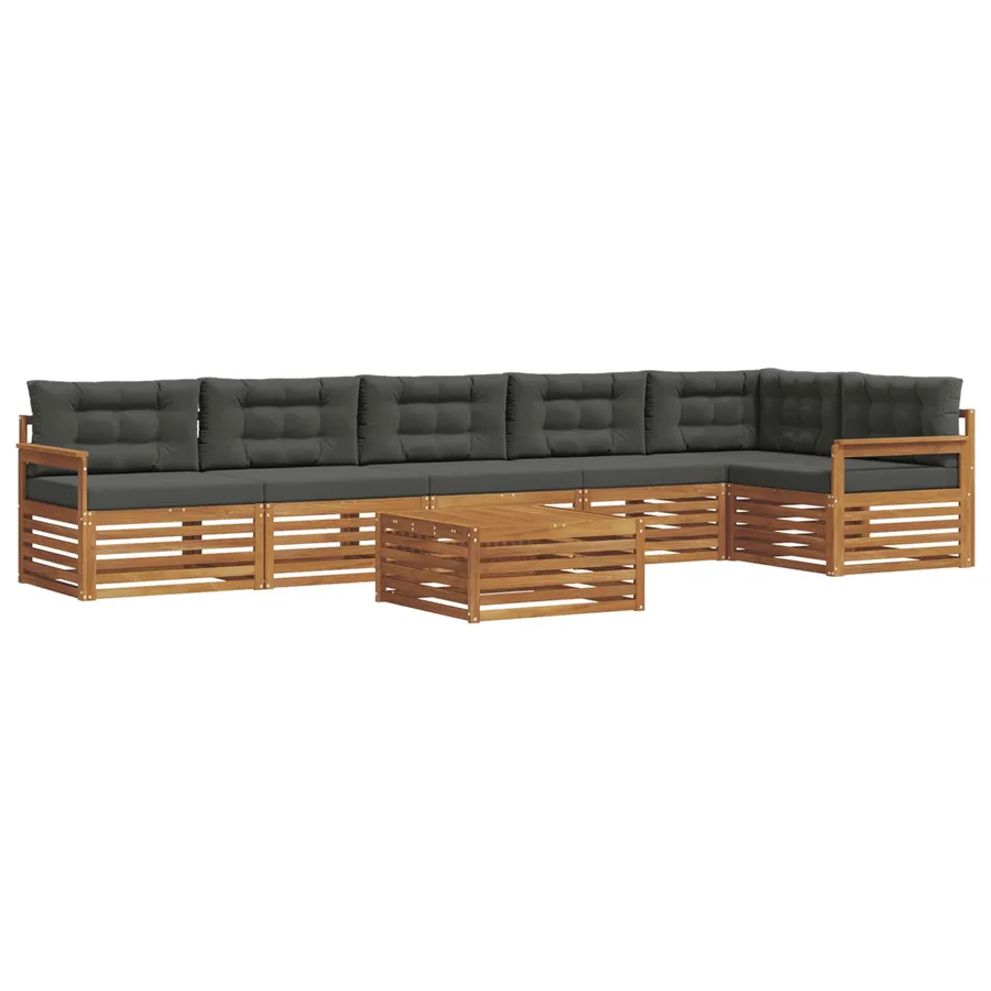 Ensemble de canapés d'extérieur 7 pcs Naturel et Anthracite - 2