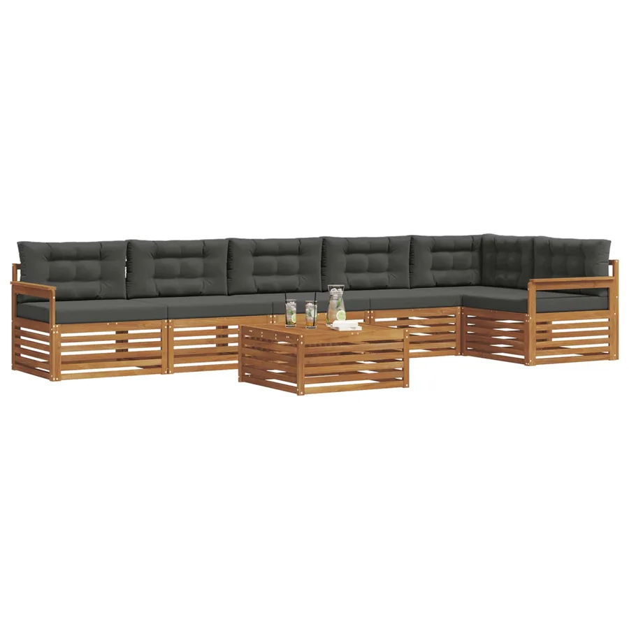 Ensemble de canapés d'extérieur 7 pcs Naturel et Anthracite - 3