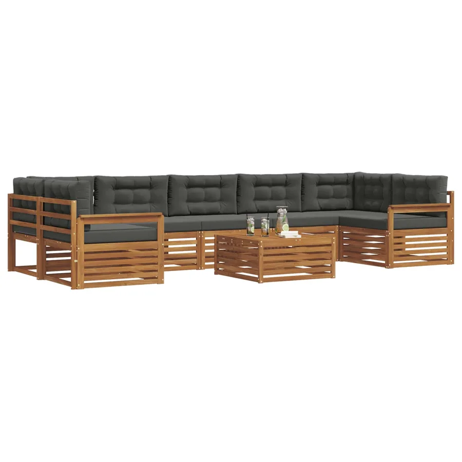 Ensemble de canapés d'extérieur 8 pcs Naturel et Anthracite - 3