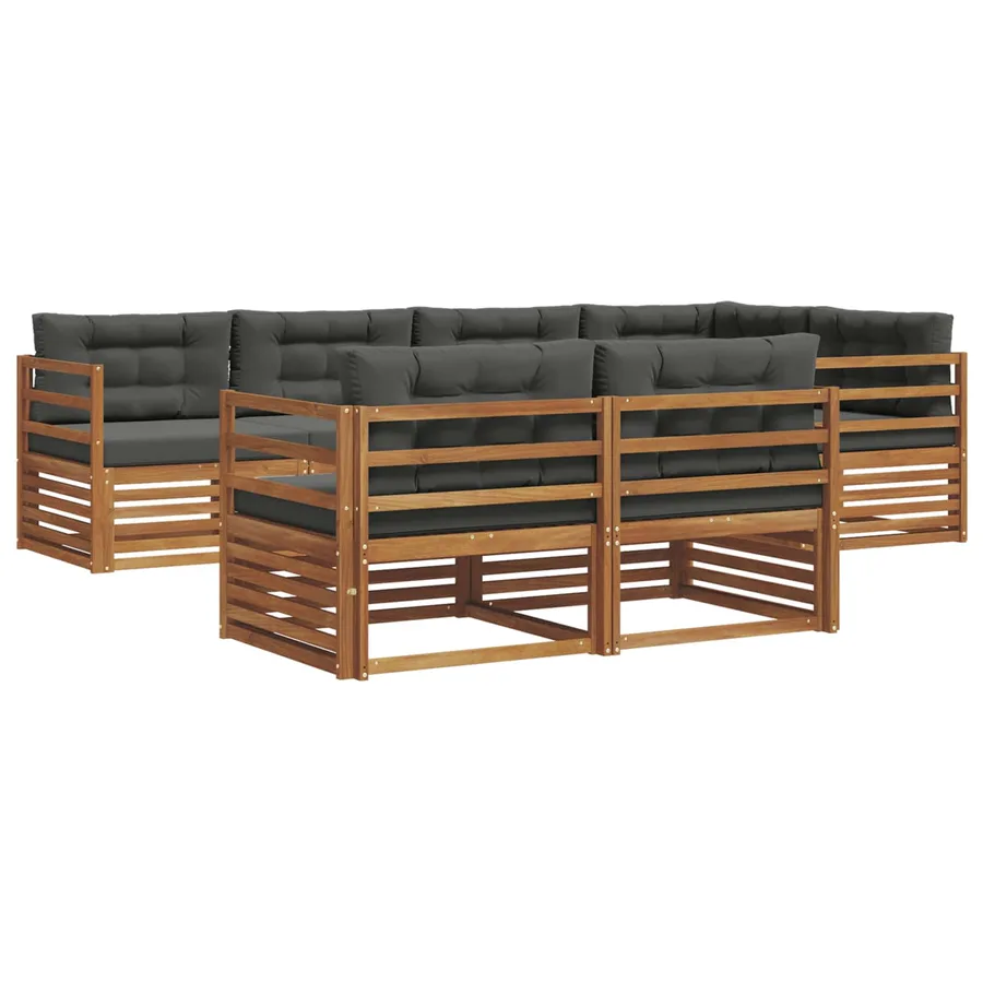 Ensemble de canapés d'extérieur 7 pcs Naturel et Anthracite - 2
