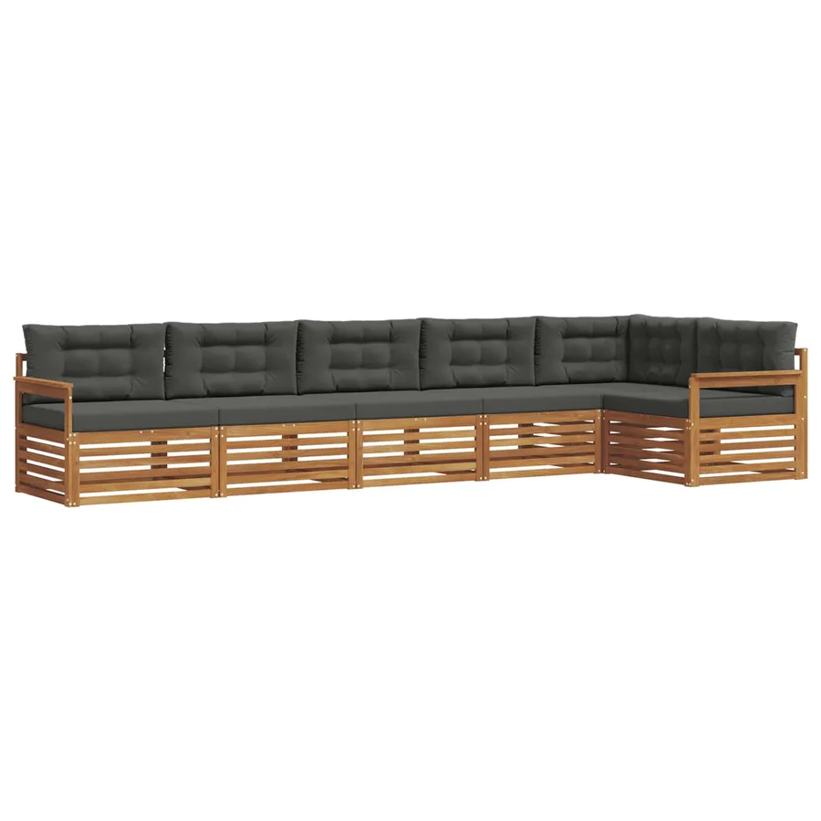Ensemble de canapés d'extérieur 6 pcs Naturel et Anthracite - 2