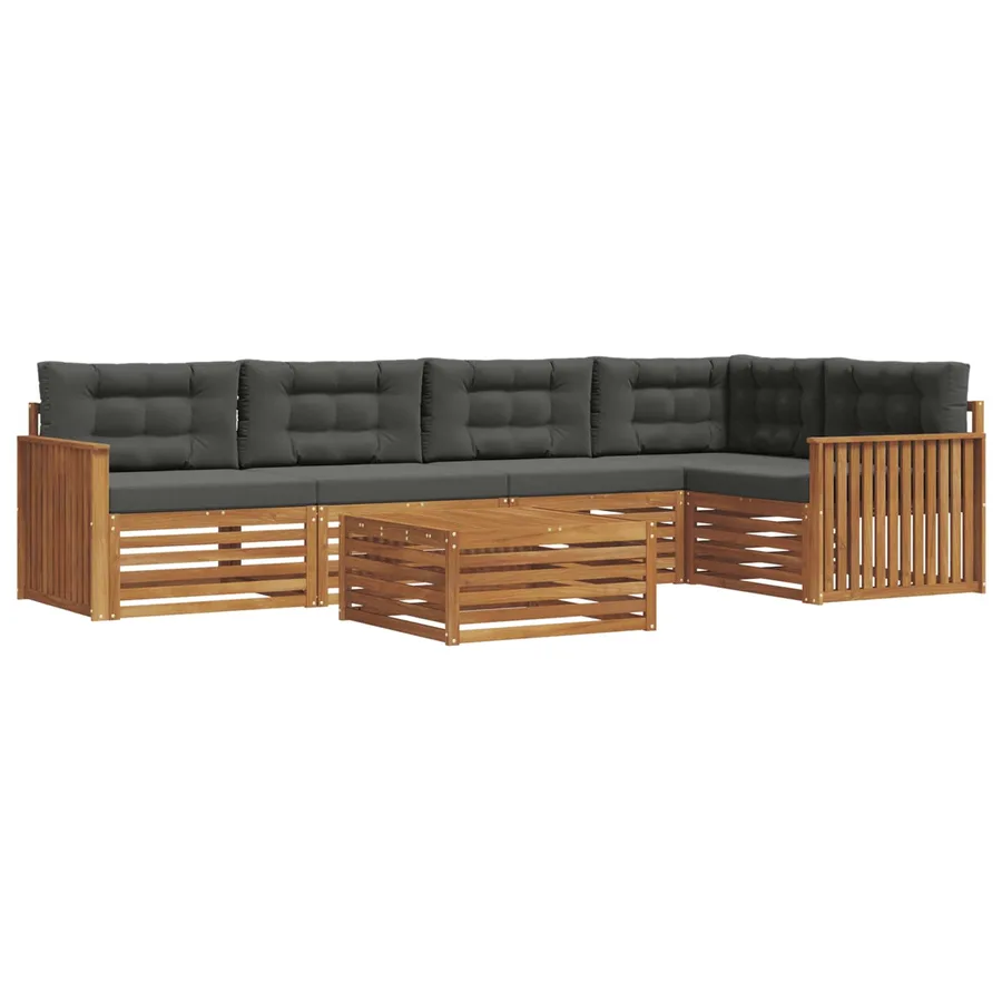 Ensemble de canapés d'extérieur 6 pcs Naturel et Anthracite - 2