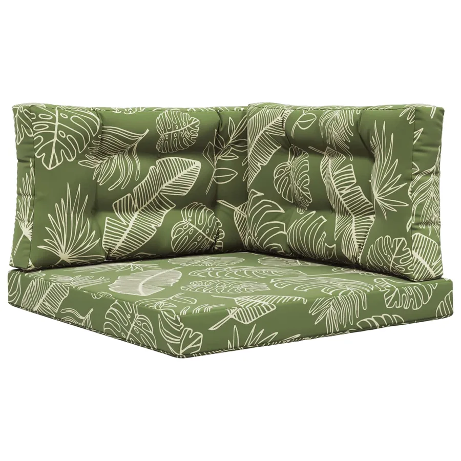 Coussin de canapé d'extérieur 3 pcs Modèle feuille Polyester - 2