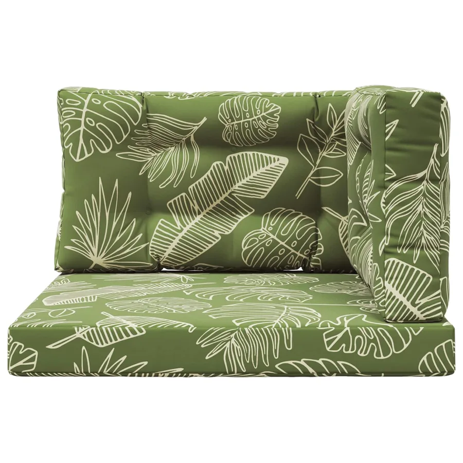 Coussin de canapé d'extérieur 3 pcs Modèle feuille Polyester - 6