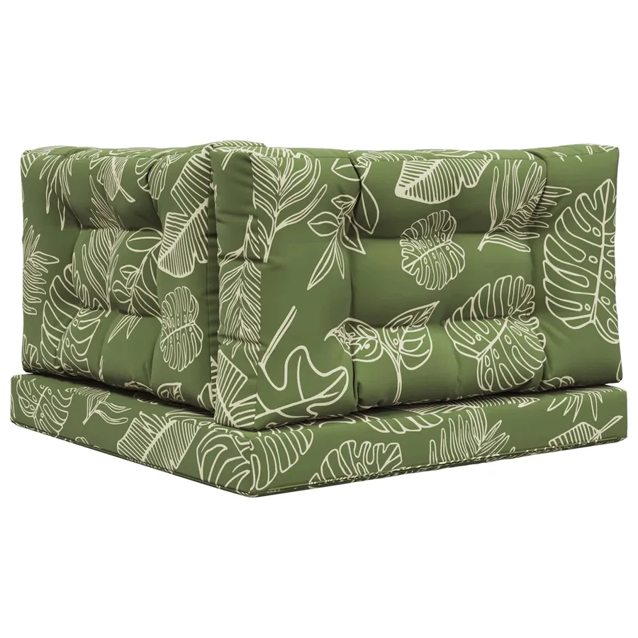 Coussin de canapé d'extérieur 3 pcs Modèle feuille Polyester - 7