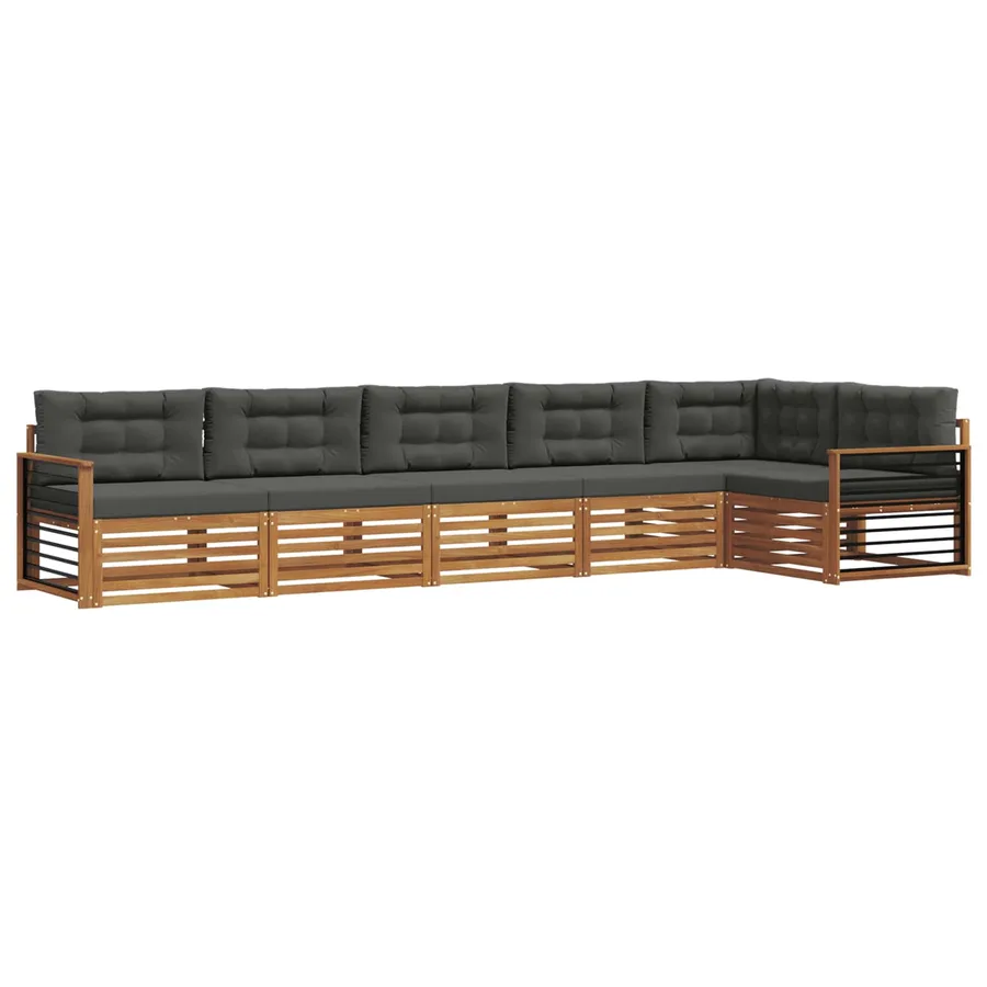 Ensemble de canapés d'extérieur 6 pcs Naturel et Anthracite - 2