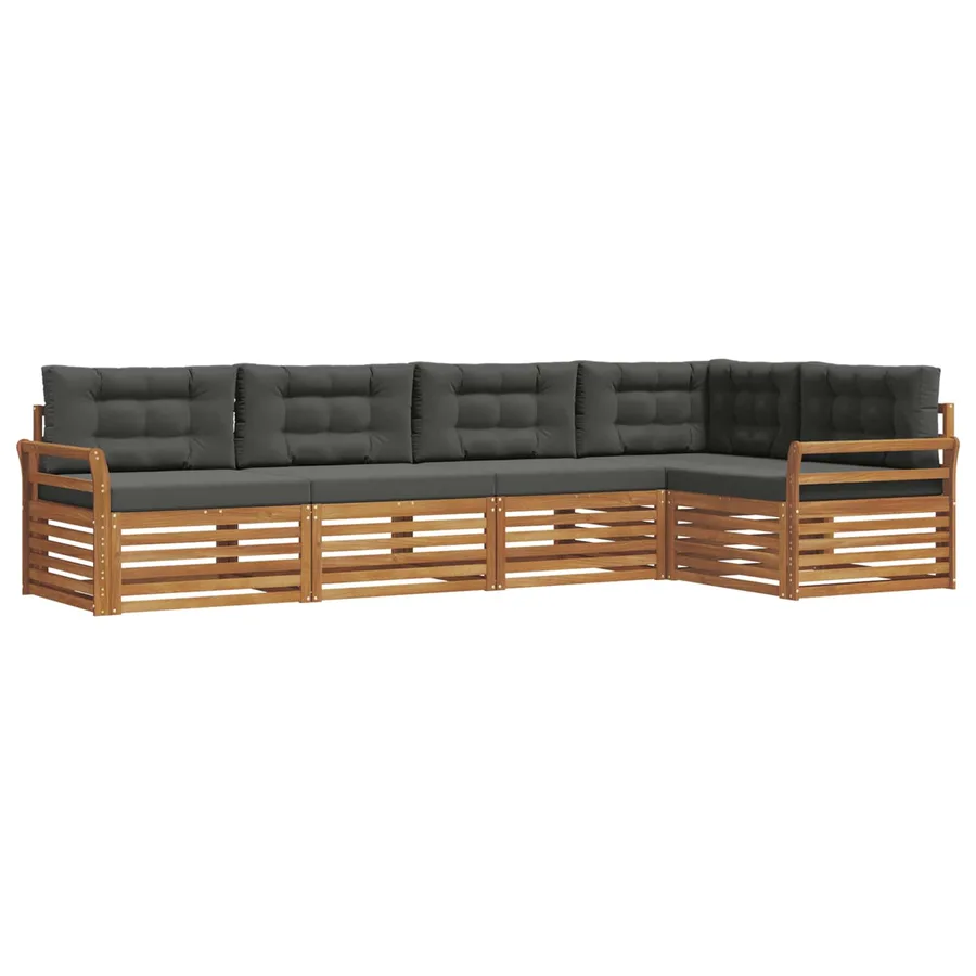 Ensemble de canapés d'extérieur 5 pcs Naturel et Anthracite - 2