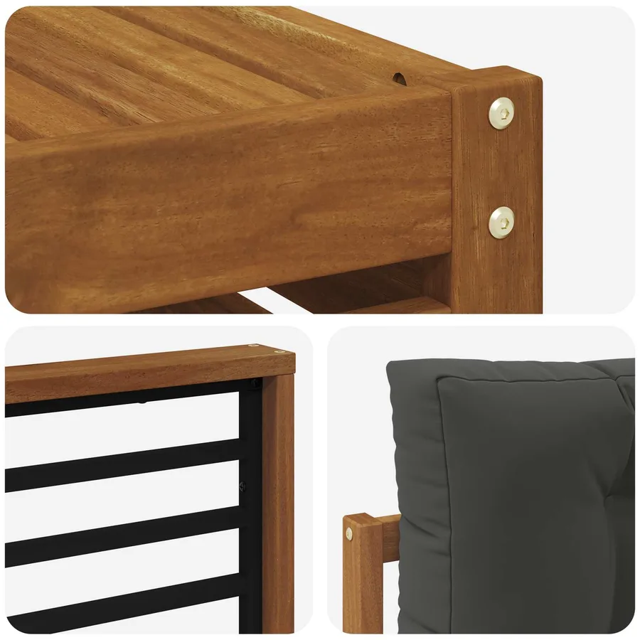 Ensemble de canapés d'extérieur 10 pcs Naturel et Anthracite - 7