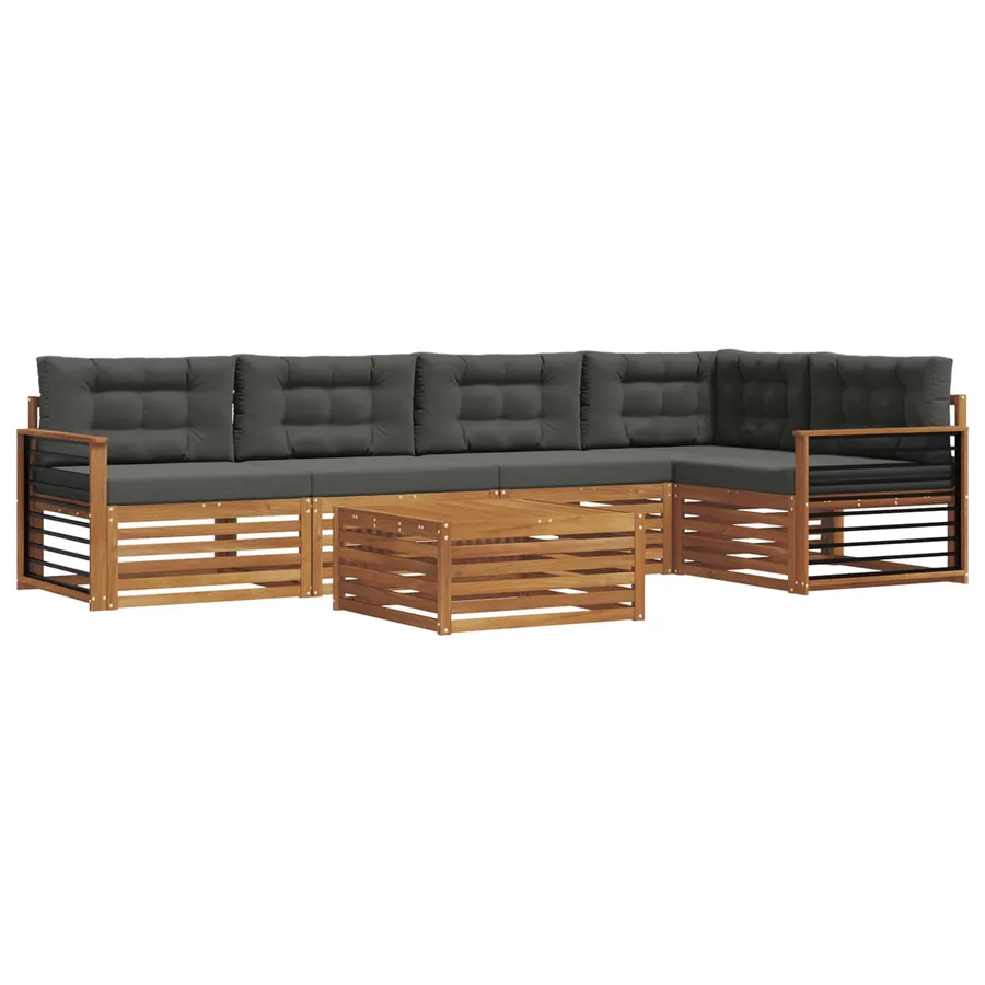 Ensemble de canapés d'extérieur 6 pcs Naturel et Anthracite - 2