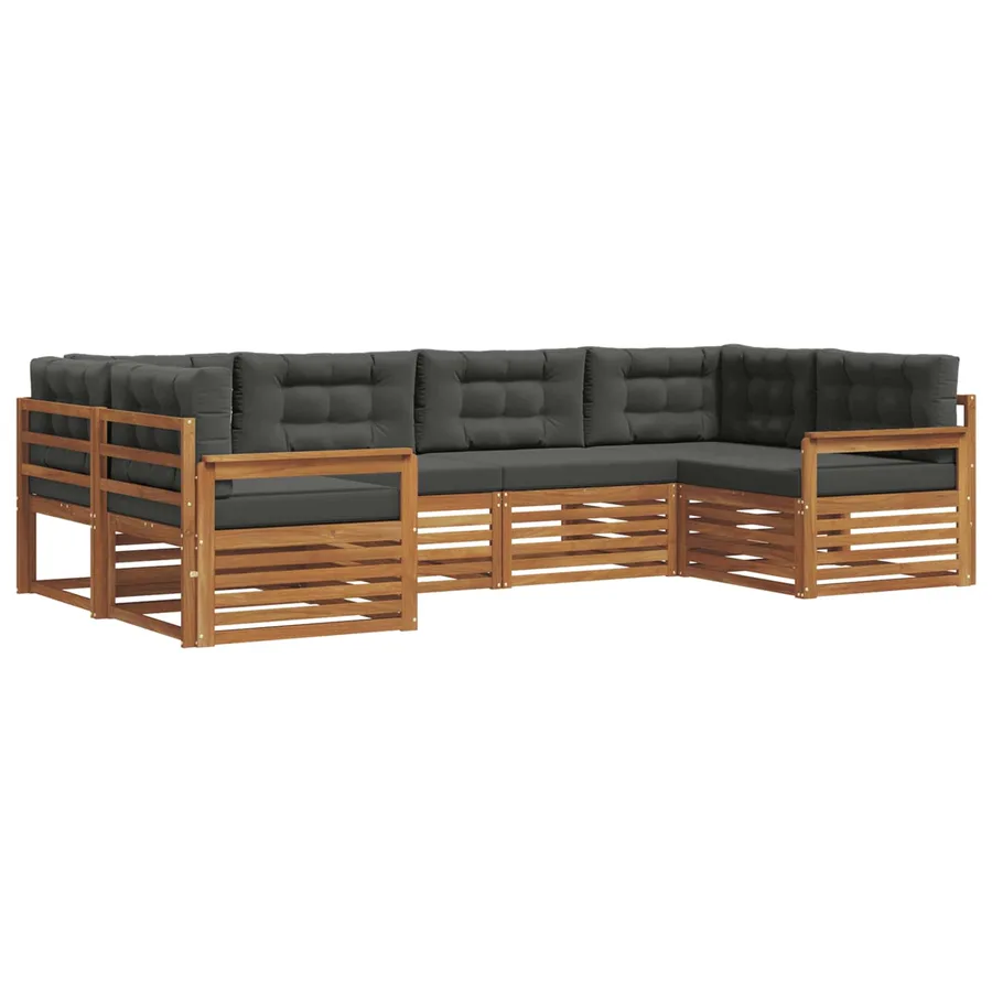 Ensemble de canapés d'extérieur 6 pcs Naturel et Anthracite - 2