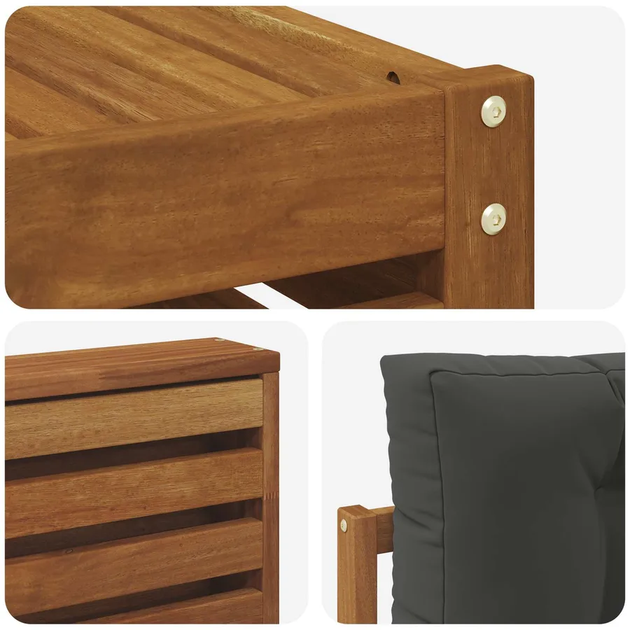 Ensemble de canapés d'extérieur 10 pcs Naturel et Anthracite - 7