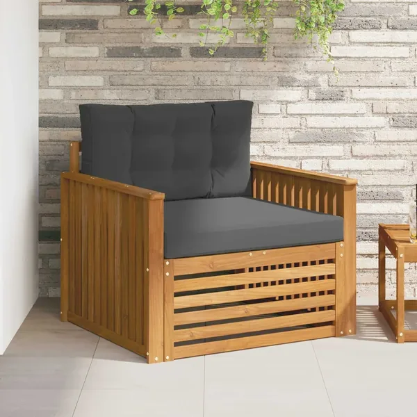 Canapé d’extérieur Bois d'acacia massif et polyester