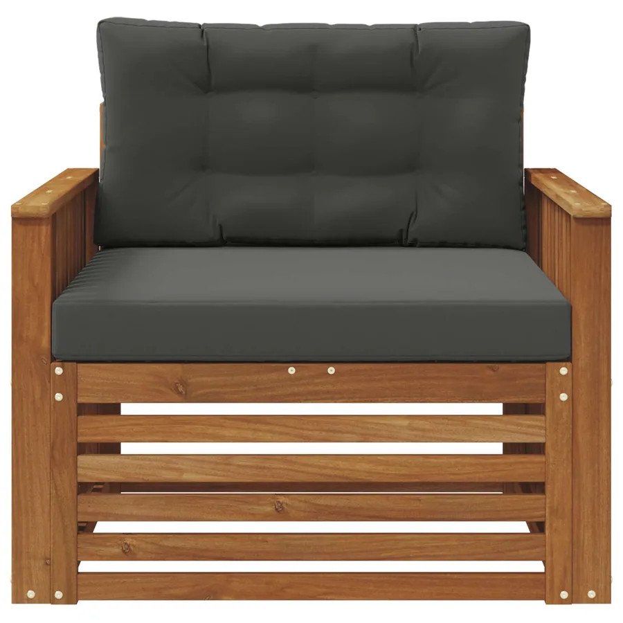 Canapé d’extérieur Bois d'acacia massif et polyester - 3