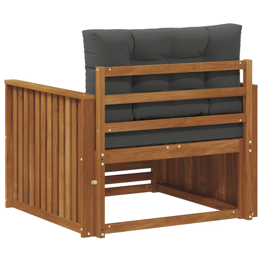 Canapé d’extérieur Bois d'acacia massif et polyester - 5