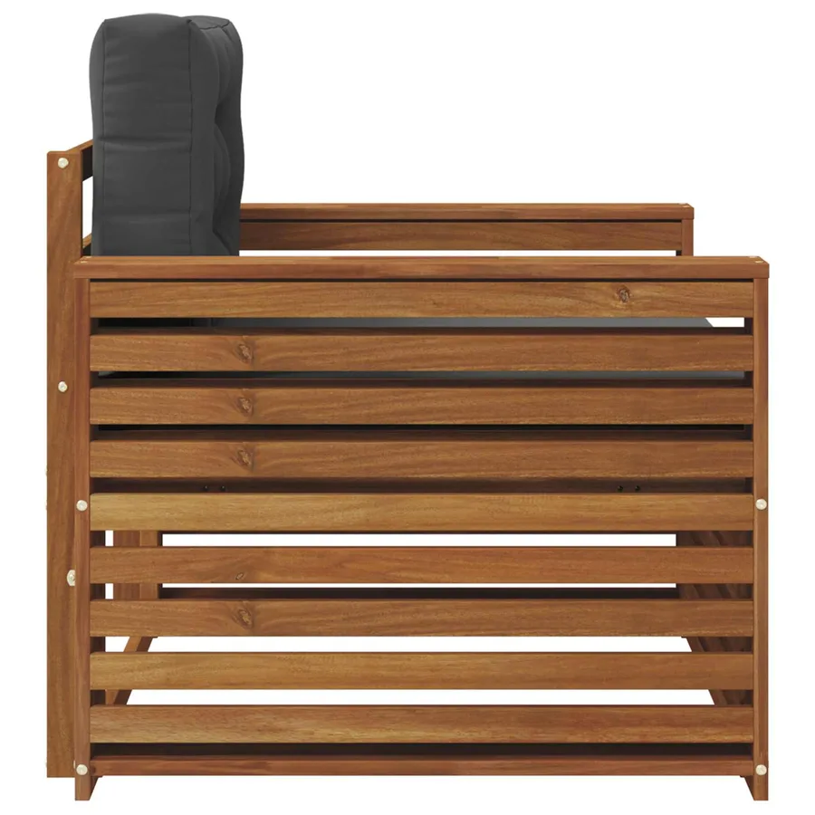 Canapé d’extérieur Bois d'acacia massif et polyester - 4