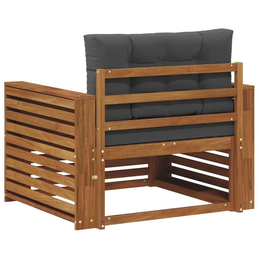 Canapé d’extérieur Bois d'acacia massif et polyester - 5