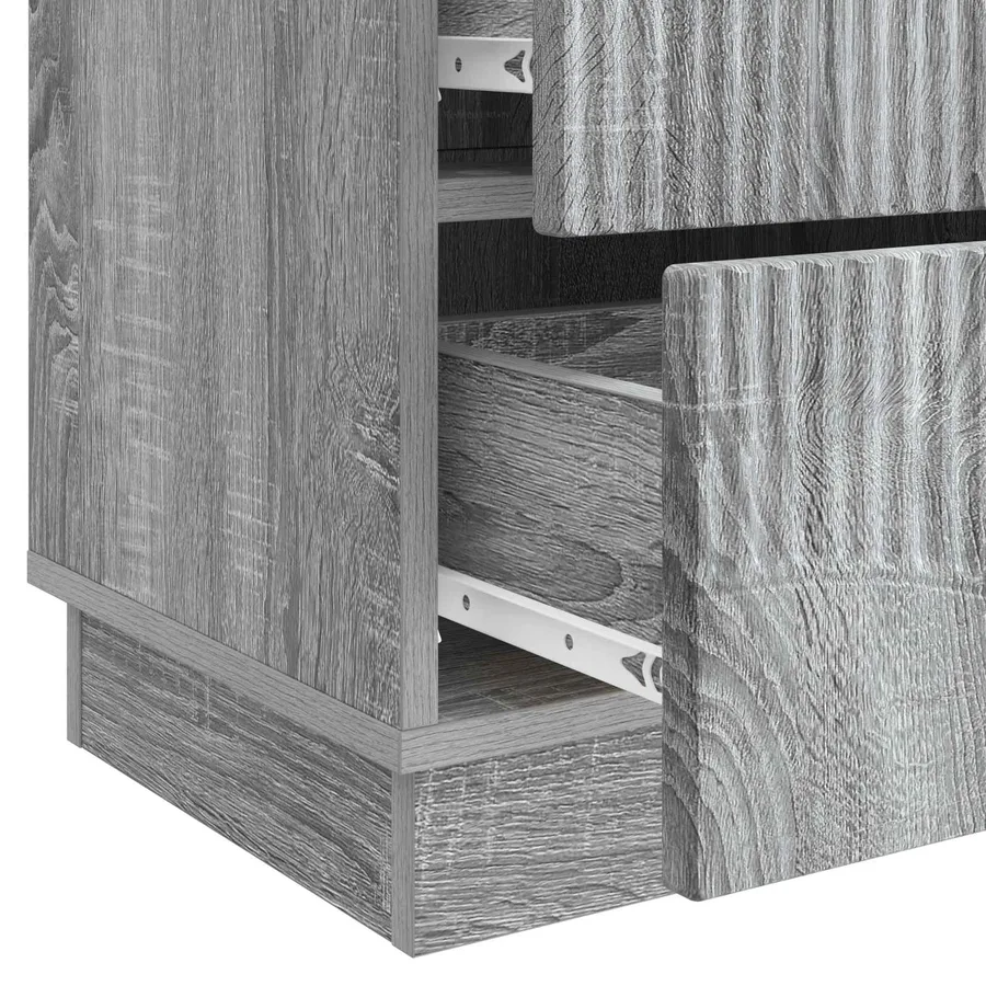 Cabinet de chevet 2 pcs Sonoma gris 43 x 34,5 x 44,5 cm - 11