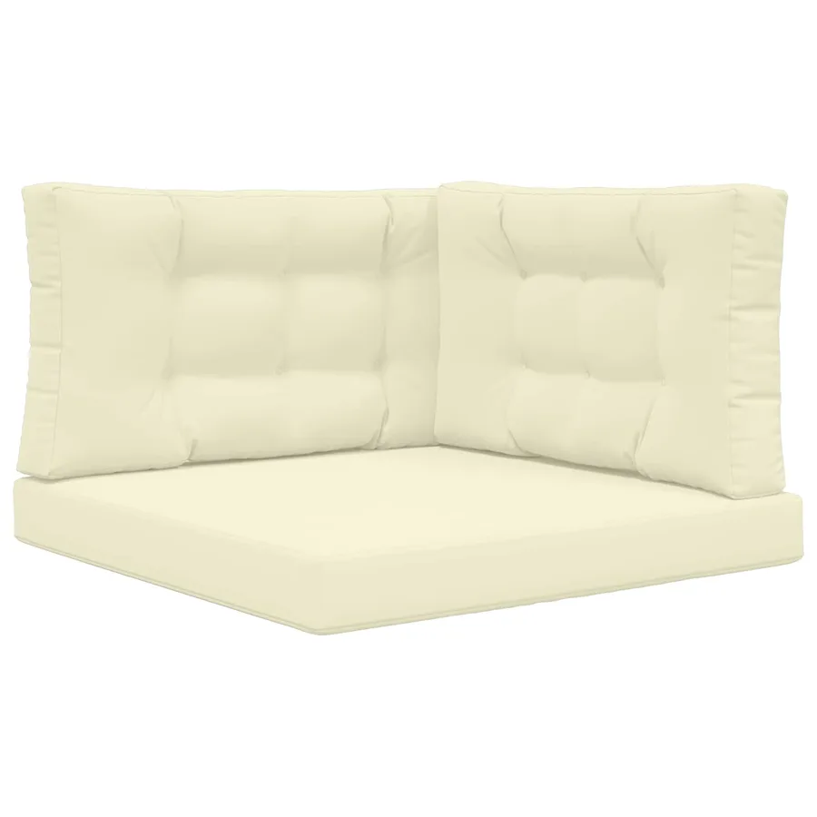 Coussin de canapé d'extérieur 3 pcs Crème Polyester - 2