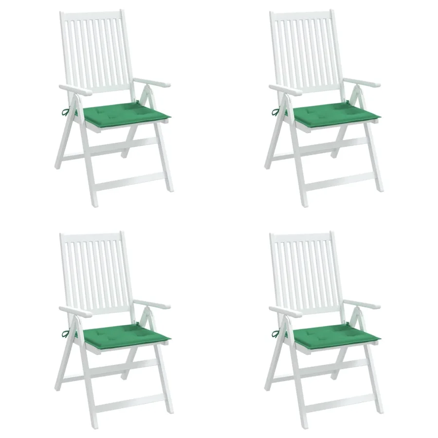 Coussins de chaise jardin lot de 4 vert 50x50x4 cm tissu oxford - 4