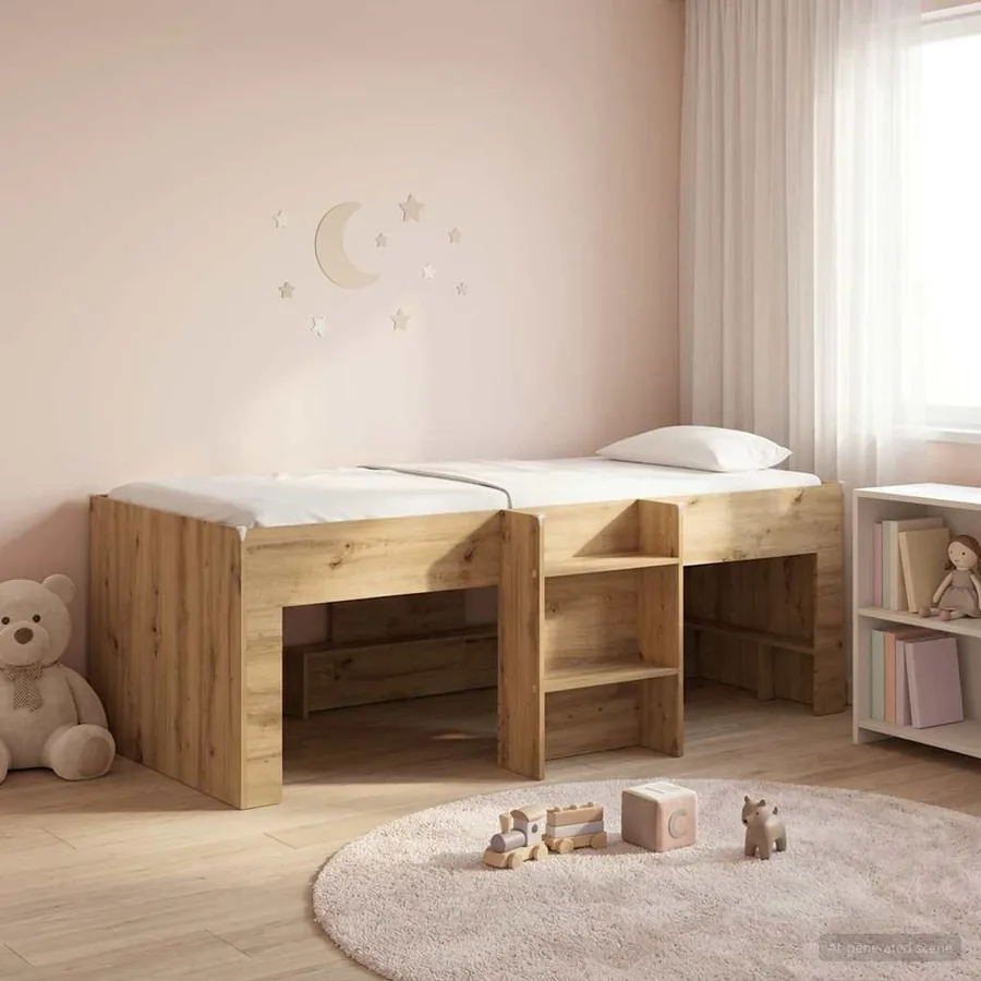 Cadre de Lit Élevé pour Enfants Chêne artisanal 80 x 200 cm