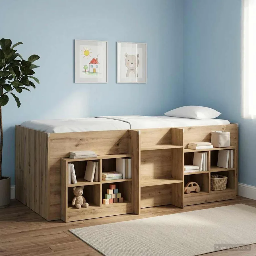 Cadre de Lit Élevé pour Enfants Chêne artisanal 80 x 200 cm - 3