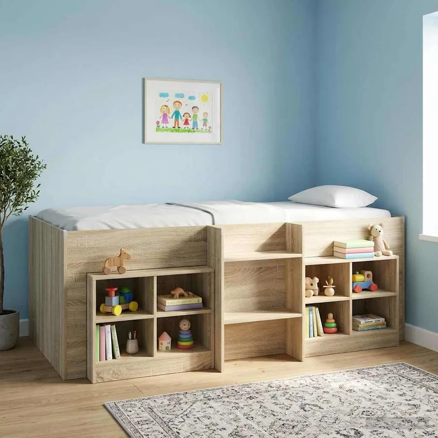 Cadre de Lit Élevé pour Enfants Chêne Sonoma 80 x 200 cm