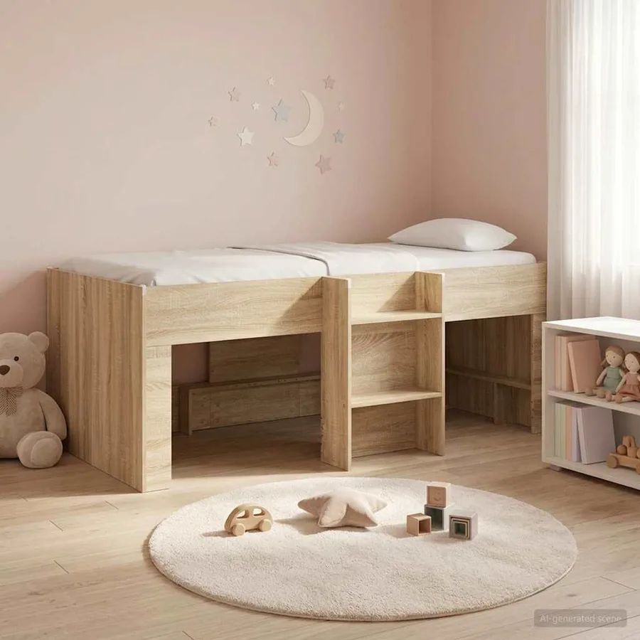 Cadre de Lit Élevé pour Enfants Chêne Sonoma 80 x 200 cm - 3