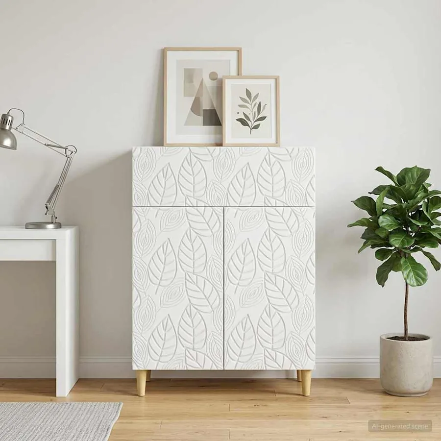 Buffet Blanc 66 x 34,5 x 90 cm Bois d'ingénierie