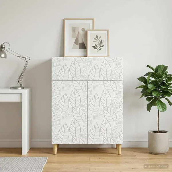 Buffet Blanc 66 x 34,5 x 90 cm Bois d'ingénierie