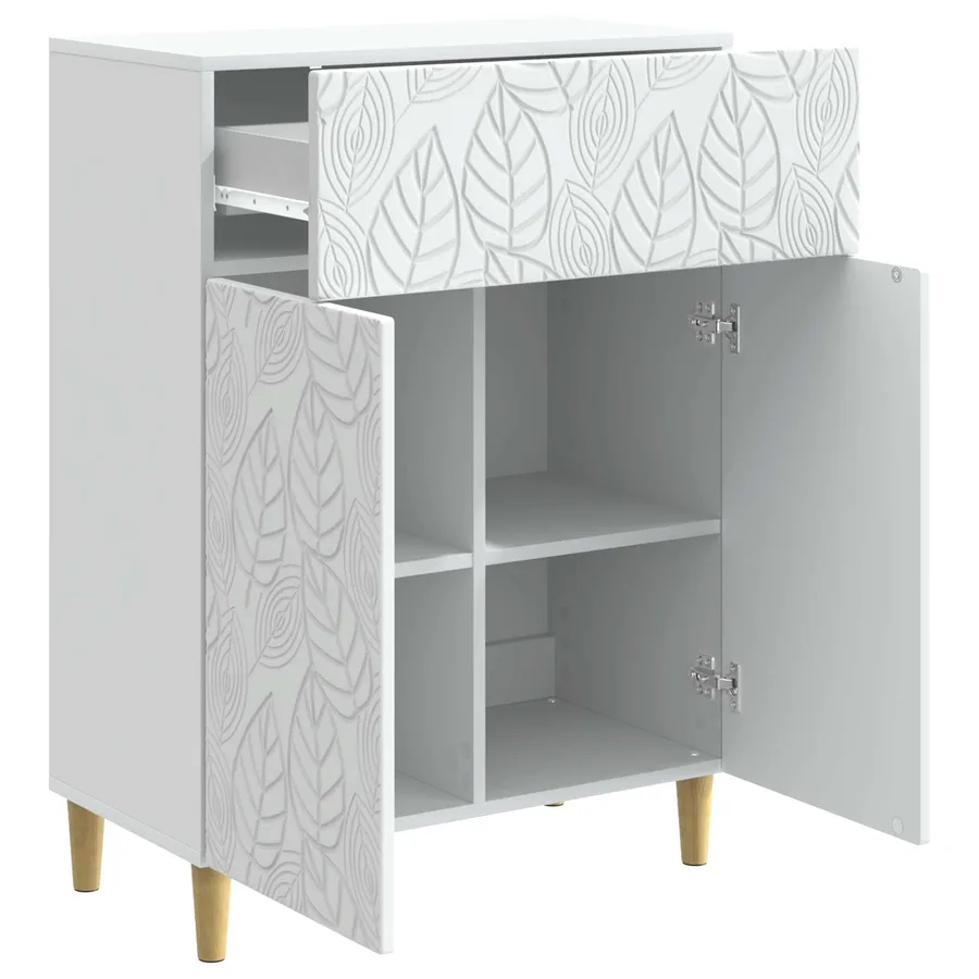 Buffet Blanc 66 x 34,5 x 90 cm Bois d'ingénierie - 4