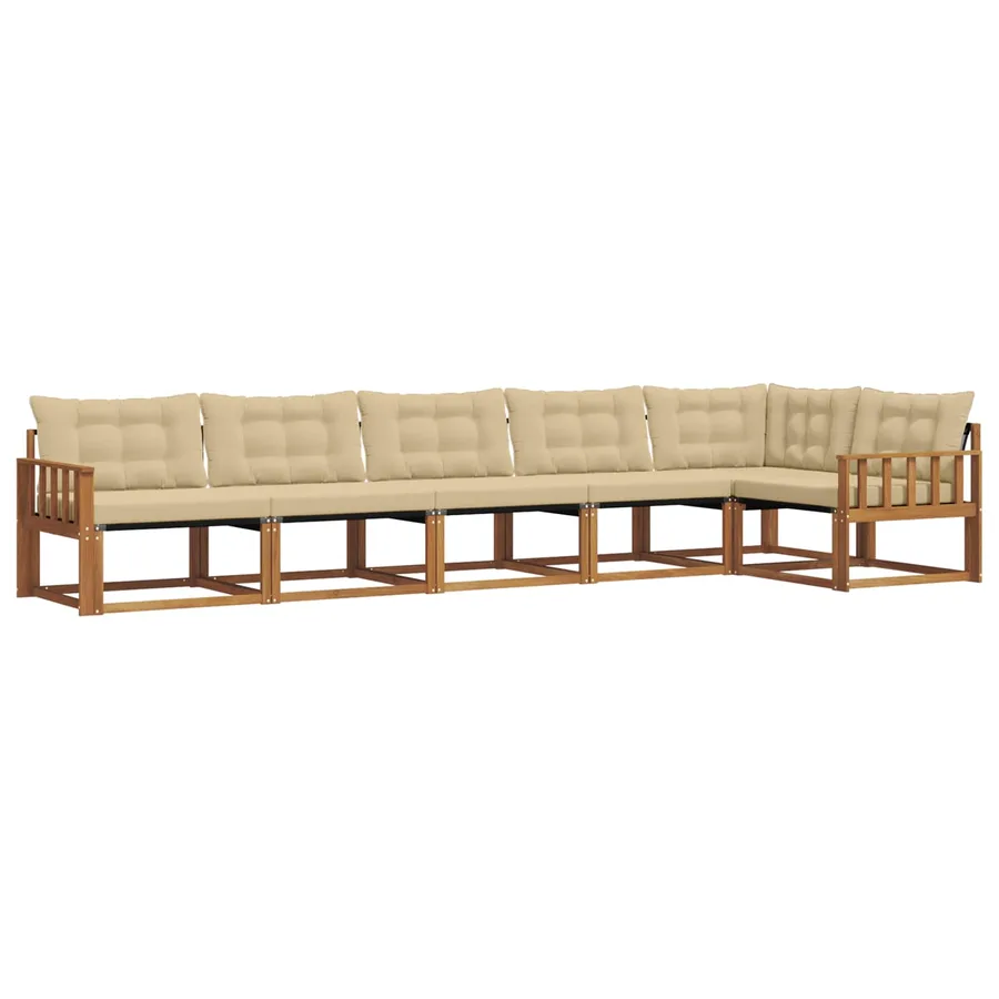 Ensemble de canapés d'extérieur 6 pcs Naturel et Beige - 2