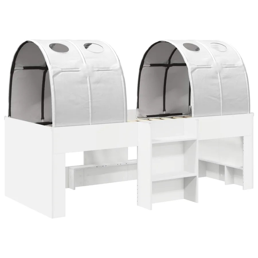 Lit avec Tunnel 3 pc Blanc Bois d'ingénierie - 3