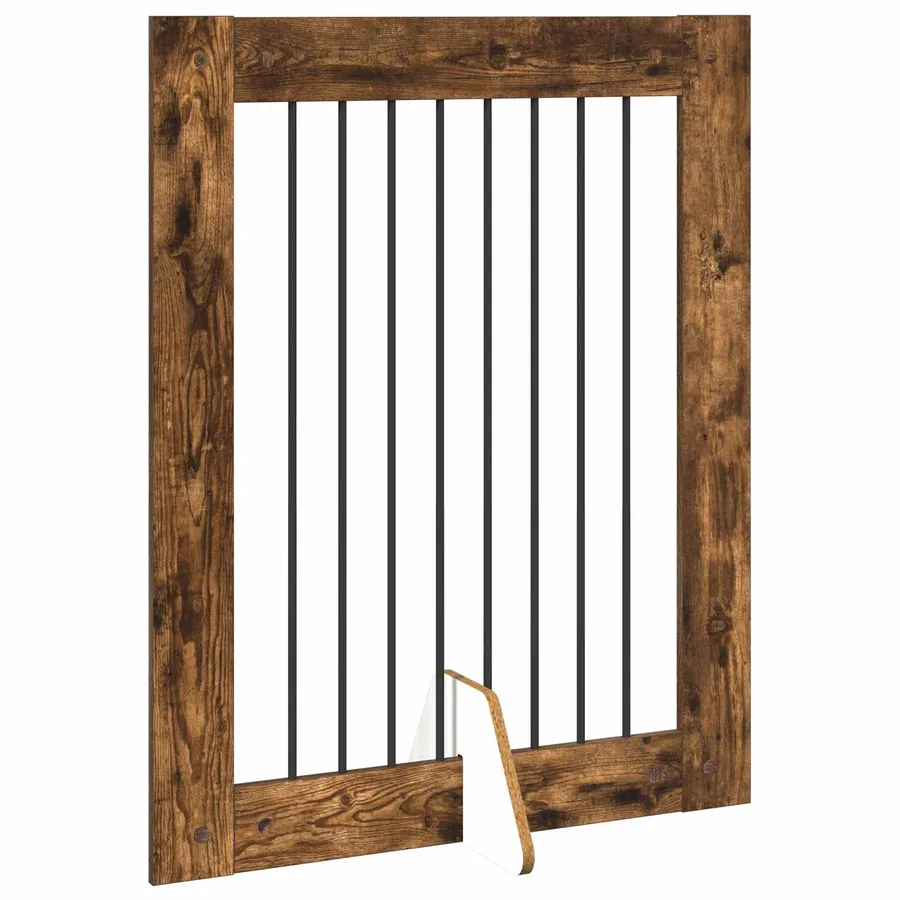 Porte de chien pliable avec supports 4 pcs Chêne fumé 321 cm - 3