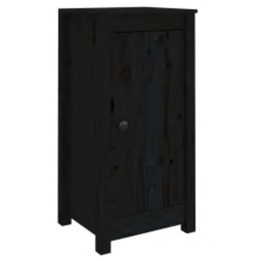 Buffets 2 pcs noir 39x35x80 cm bois massif de pin - 2
