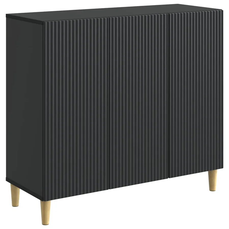 Buffet Noir 89 x 34,5 x 80 cm Bois d'ingénierie - 2